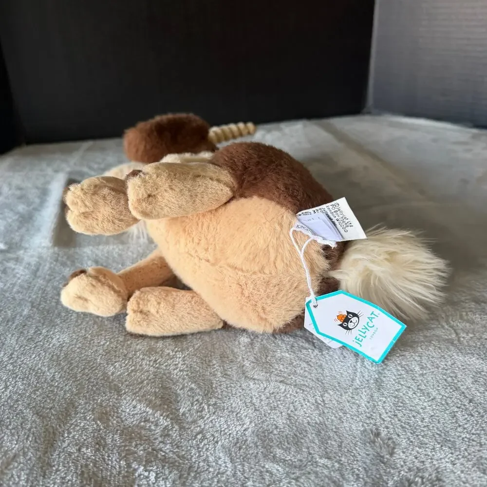 Jellycat Glenny Goat Plush Stuffed Animal Brown Cream Soft Toy With Tags